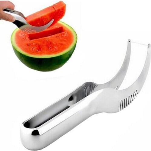 Stainless Steel Watermelon Slicer Fruit Knife Cutter and Ice Cream Ballers Melon Scoop Kitchen bar Tools dropshipper