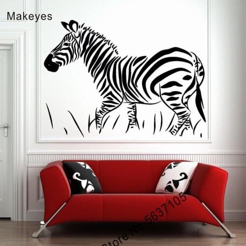 Makeyes Zebra Wall Sticker Animals Decal House Livingroom Zabras Pattern Wall Decals Home Art Decoration Murals Wallpaper Q731