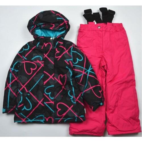 2020 Real New Full - 30 Thick Child Ski Suit Set Thickening Waterproof Male Female Cold-proof Outdoor Clothes Windproof Twinset