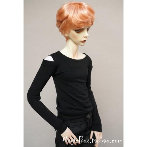 BJD doll clothing is suitable for 1/3 1/4 size MSD DD black personality with off-the-shoulder long sleeve T-shirt top doll acces