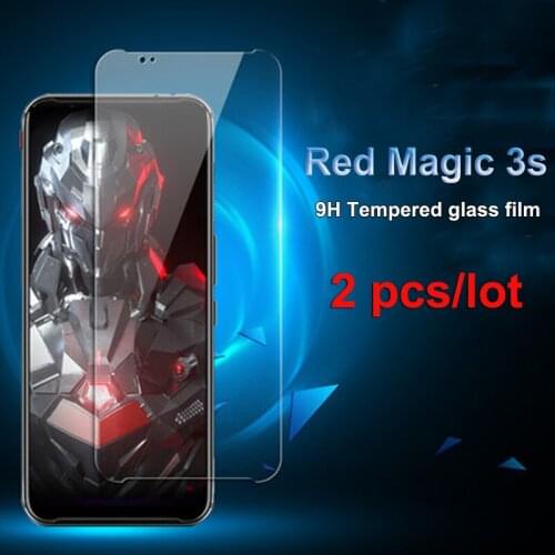 2PCS Tempered Glass film For ZTE nubia Red Magic 3s Screen Protector 9H Tempered Glass For nubia RedMagic 3s 3 S Protective Film