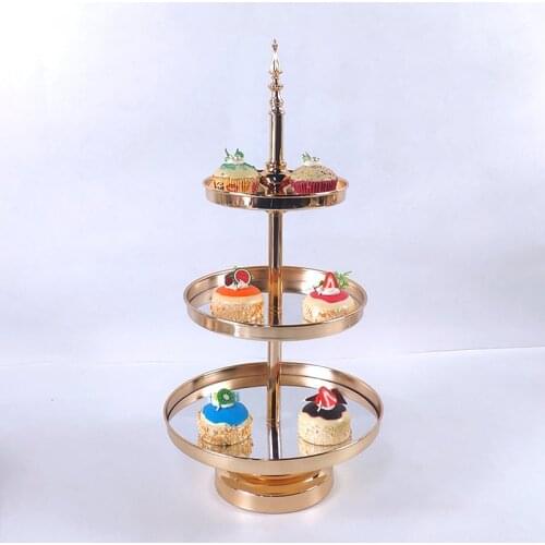 Cake Stand, Dessert Cupcake Pastry Candy Display Plate for Wedding Event Birthday Party, Round Metal Pedestal Holder