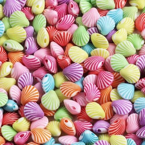 10x10x6mm Colorful Shell Acrylic Beads Loose Spacer Beads for Needlework Jewelry Making DIY Bracelet Accessories 100pcs/lot