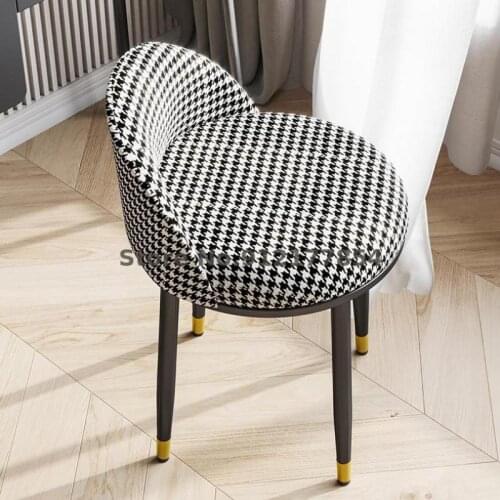 Nordic Light Luxury Makeup Stool Girls Bedroom Simple Dressing Stool Net Red Ins Wind Minimalist Home Back Chair