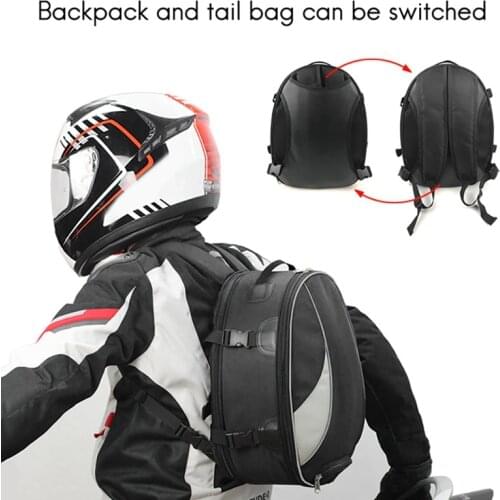 Motorcycle Tail Bag Dual Use Motorcycle Seat Bag with Waterproof Cover 28L Expandable Luggage Storage Bag for Outdoor