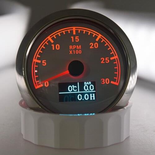 3000/6000/8000 RPM Tachometer With Water Temperature Oil Pressure Gauge Engine Total Hours 3 In 1 Tacho Meter for Marine Boat