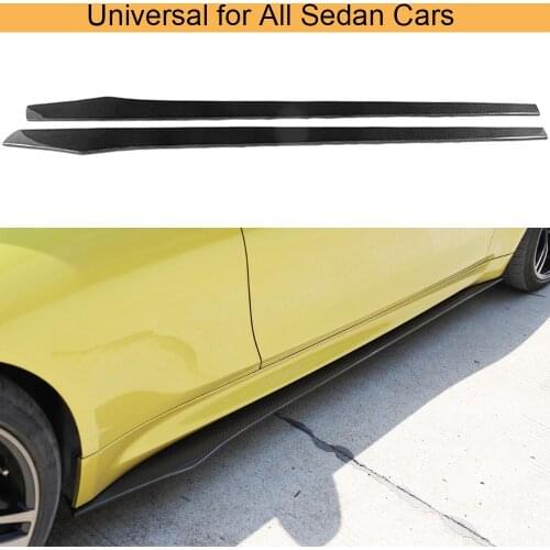 Universal Side Skirts For All Sedan W204 W206 F80 M3 F12 M6 A3 A4 A5 For Hondar Toyota Side Door Bumper Skirts Carbon Fiber