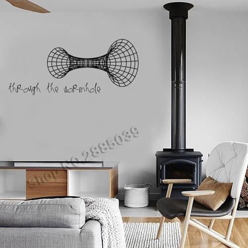 Through the wormhole Vinyl Wall Decal Quote Science Art Science Lab Interior Decor Wall Sticker DIY Self adhesive WallpaperLC698