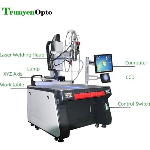 500W 1000W 1500W Continuous Optical Fiber Laser Welding Machine for Lithium Battery Round Tube Seal Welder All Metal