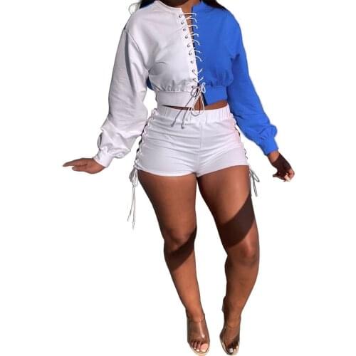 2 Piece Set Women New Fashion Autumn Winter Long-Sleeved Sweater Top Elastic Waist Shorts Set Urban Casual Tracksuit Women Sets