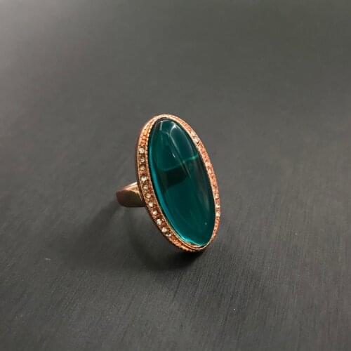 MENGYI Classic Retro Oval Green Zircon Ring Ring Women Party High Quality Jewelry Mothers Day Gift Can Be Wholesale