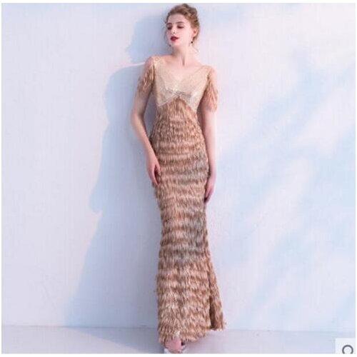 2019 Fashion sexy Tassel Slim Womens Birthday Prom Celebrate Nightclub Female Singer Wear Dancer Outfit Bar Dress