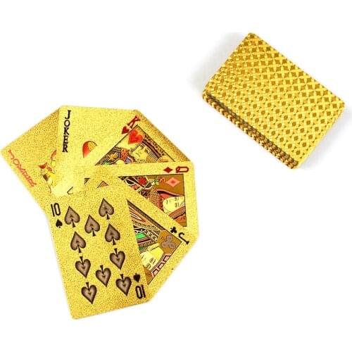 Gold Foil Plated Poker Plastic Poker Playing Cards Waterproof Cards Golden Playing Card Set Gambling Board Game Special Gift