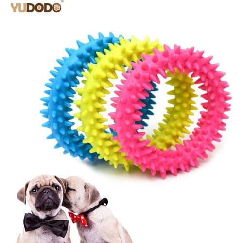 1pc Pet Toys For Small Dogs Resistance To Bite Rubber Ring Teeth Cleaning Puppy Dog Chew Training Toys