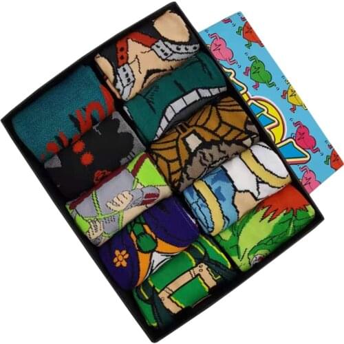 10 Pairs/Pack Men Women Cartoon Funny Socks Unisex Creativity Funky Colorful Novelty Cute Dress Crew Skateboard Socks