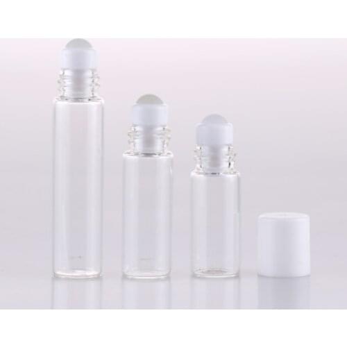100 Pieces/Lot Glass Perfume Bottles With Roll On Empty Cosmetic Essential Oil Vial Bottle For Traveler With Glass Ball