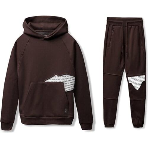 2 pieces Set Long Sleeve Hoodies Sweatshirt Sports Set Gyms Clothes Men Sports Suit Training Men Sports Hoodies+Pants Sets