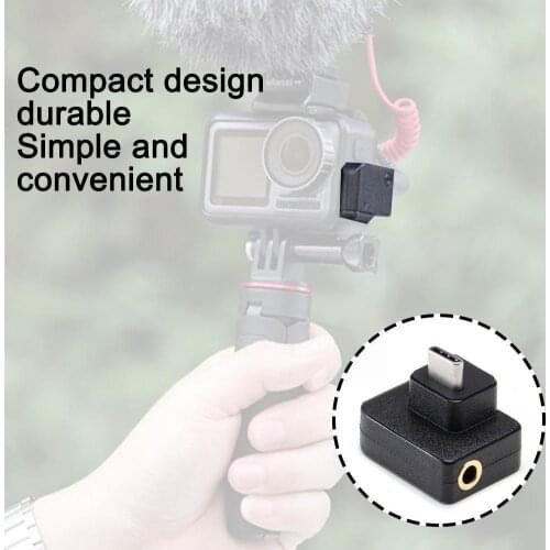 Dual Usb-c Naar 3.5 Mm Mic Microfoon Adapter For Voor Adapter Action Microphone Osmo Accessoires Charging Audio W3y1
