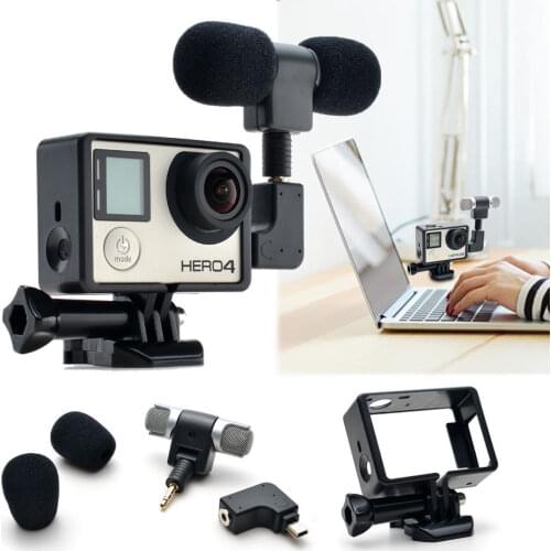 Camera Accessories Mini Gopro Microphone Stereo Noise Reduction Amplifier for Gopro 3 3+ 4
