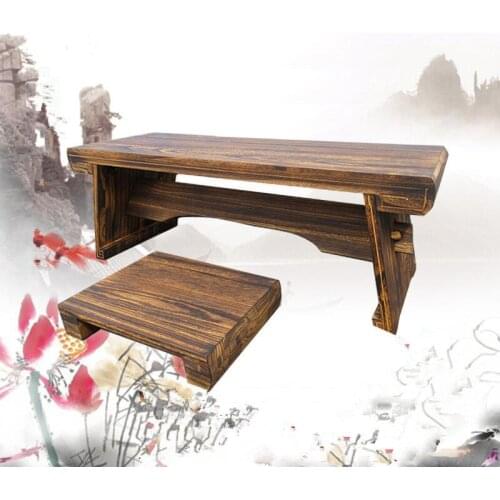 Antique Low Tea Table with stool Living Room Tatami Guqin collapse table calligraphy table tatami table low table Wood Table