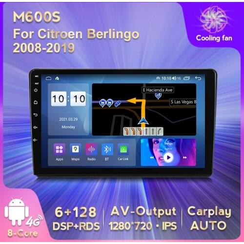 IPS HD 1280*720 Android 11 Car GPS Navigation DVD Multimedia Player for Citroen Berlingo 2008-2019 WIFI AV Output Carplay AUTO