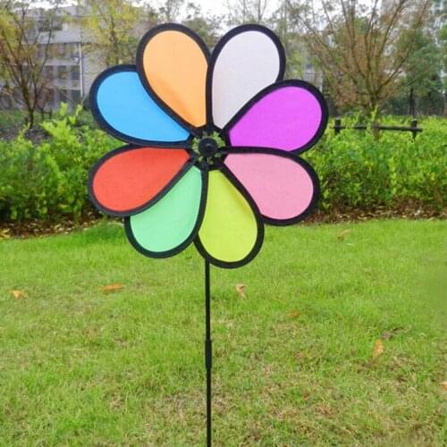 One Piece Colorful Rainbow Dazy Flower Spinner Wind Windmill Garden Yard Outdoor Decor Kids Toys