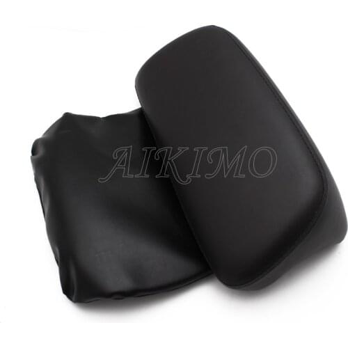 Black PU Leather Motorcycle Seat Backrest Trunk Razor Chopped Tour-Pak Backrest Pad For Harley Touring Tri Glide FLHR FLTR 14-19