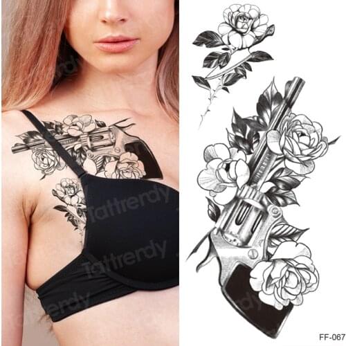 Black Bracelet Universe Tattoos Temporary Rose Women Arm Tattoos Stickers Girls Geometry Black Henna Flower Chain Tatoo Paper