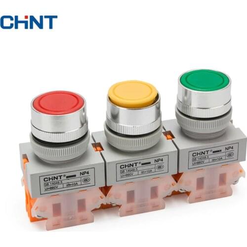 CHINT Button Switch Since Reset NP4-11BN Flat Button Switch Reset Switch Button Normally Open Often Close