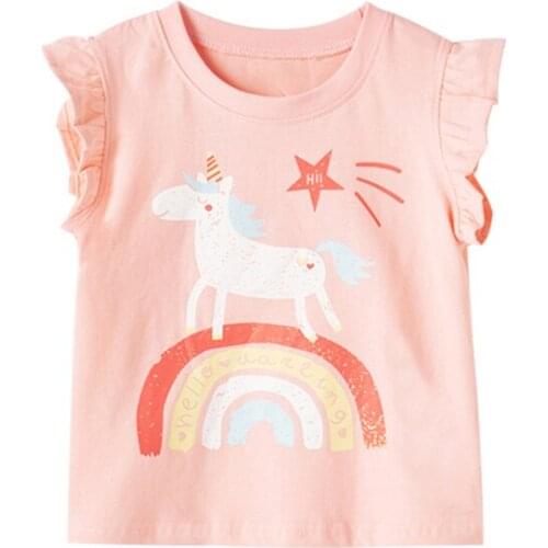 Jumping Meters shirt Baby Cotton Summer Clothing Horse Rainbow Toddler Fashion Cute Children Soft treatment Breathable Clothes