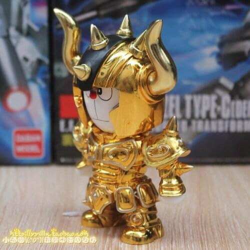 Doraemon Cos Gold Saint Taurus Great Horn DoraCat Japan Classic Comic Anime Robot 11cm Action Figure