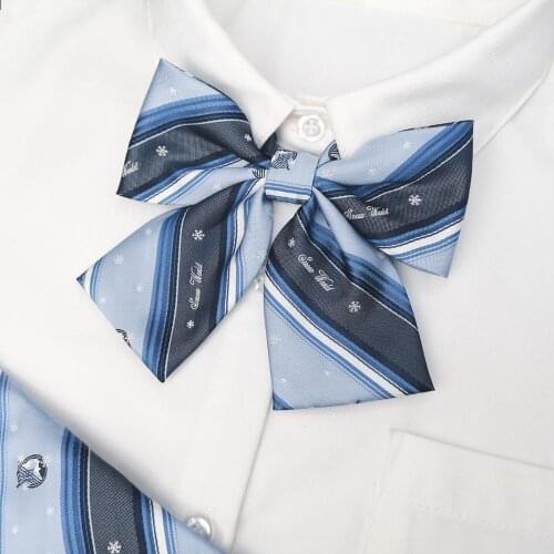 DK Tie Unisex Snowflake Printing Exquisite Workmanship Japanese Style Uniform Tie Birthday Party Gift Apparel Accessories