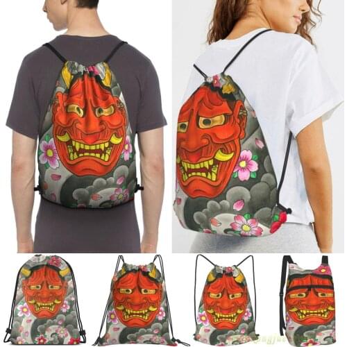 Hannya(2) Men Purpose Drawstring Backpack Bags Women Outdoor Travel Backpacks Gym Training Swimming Fitness Bag