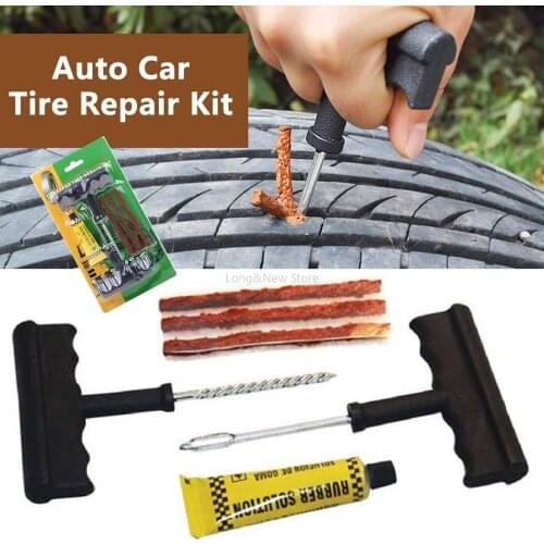 Car Tire Repair Tools Tubeless Tyre Car Puncture Repair Plug Kit Needle Patch Fix Tool Auto Useful Sets Car Auto Tire Repair