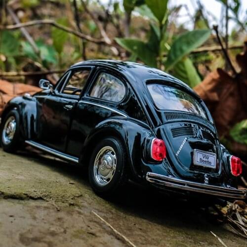 1:24 VW Classic Car Beetle Black Car Alloy Car Model Simulation Car Decoration Collection Gift Toy Die Casting Model