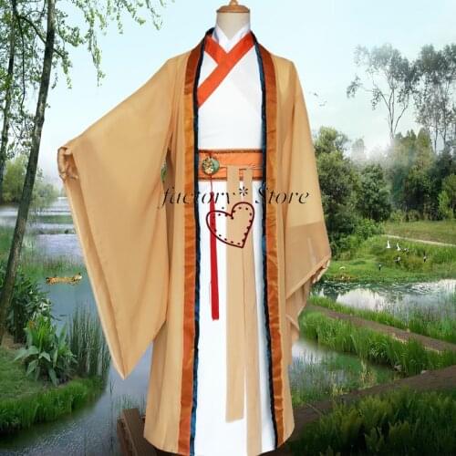 Costume Hanfu Male Dynasties White Fairy Man FilmTelevision Performance Clothing Swordsman Long Cloak Sister Antique Handsome
