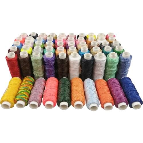 Round Waxed Thread 60 Colors 0.8MM 15 Meters Per Spool Mini Spools For Leather Sewing Hand Sewing Jewelry Making Artwork