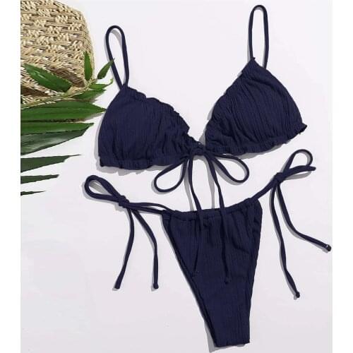 Swimwear Women Plus Size Solid Padded Thongs High Cut Two Piece Tankini Swim Swimsuit Beachwear Swimwear Bathing Suit Biquini