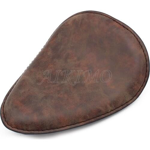Motorcycle Retro PU Leather Old School Solo Saddle Seat Universal for Harley Custom Chopper Bobber Honda Cafe Racer Yamaha