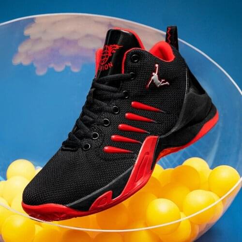 Mens Basketball Shoes Gym Training Athletic Basketball Sneakers for Kids Breathable Cushioning Non-Slip Wearable Sports Shoes