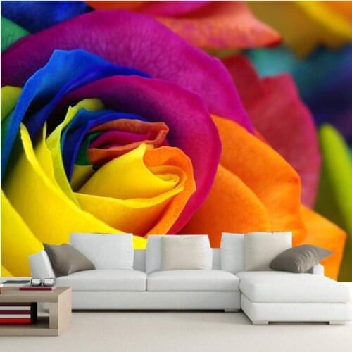 Custom Roses Closeup Flowers photo mural wallpaper,hotel room restaurant living room tv sofa wall bedroom romantic large murals