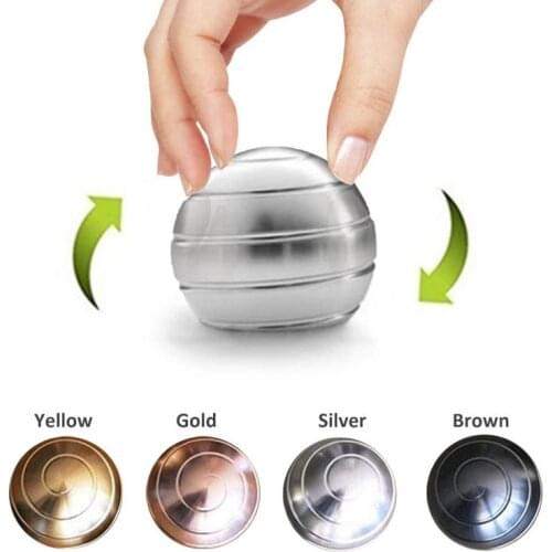 Desktop Decompression Rotating Spherical Gyroscope Desk Toy Fidget Toy Optical Illusion Flowing Finger Toy for Adult