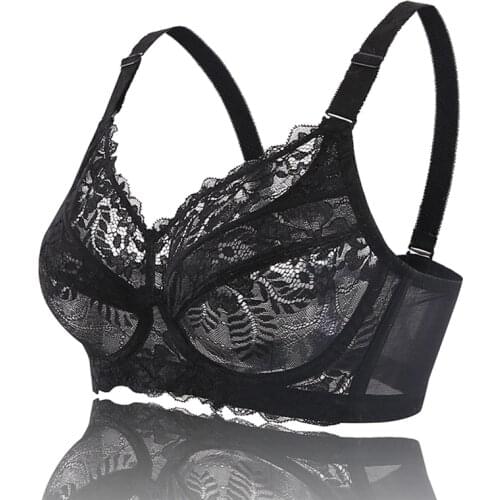 Sexy Lingeries Women bras plus size 110EFG Super Thin large cups breathable lace womens underwear