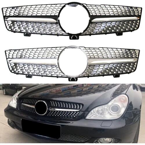 Car Front Racing Center Grille Facelift Bumper Grill For Mercedes Benz W219 CLS Class 2008 2009 2010 Diamond Style