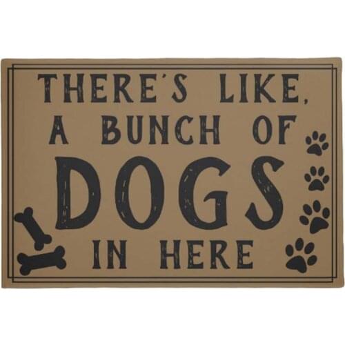 Theres Like, A Bunch of Dogs in Here Funny Doormat Home Decoration Entry Non-slip Door Mat Rubber Washable Floor Home Rug Carp