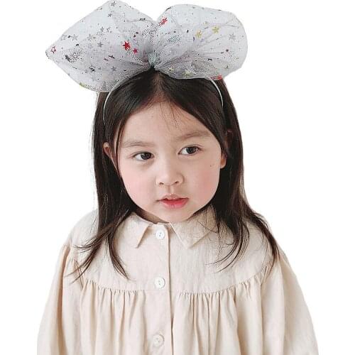 Cute Bow Headband Hair Band For Girls Kids Sweet Headwear Shiny Big BowKnot HairBands Hair Hoop Birthday Hair Accessories Gift