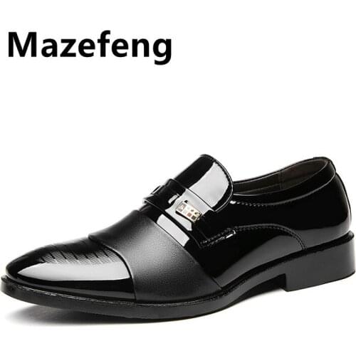 Size 38-48 Fashion Business Dress Men Shoes 2020 New Classic Leather Mens Suits Shoes Fashion Slip on Dress Shoes Men Oxfords