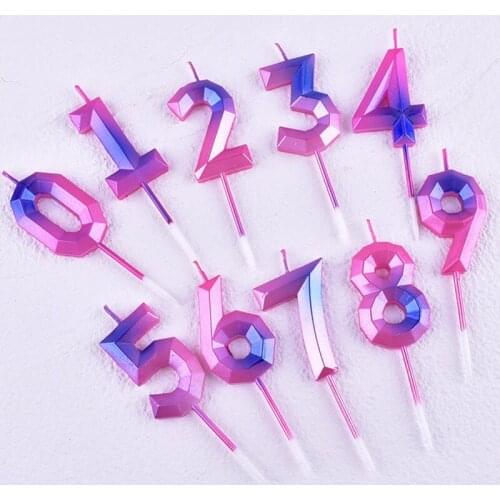 Happy Birthday Creative 0-9 Number Smokeless Color Candle Color Number Cake Safe Candle Party Props