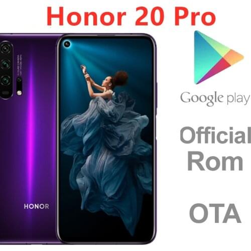 Stock Honor 20 Pro 4G LTE Cell Phone 6.26" 2340X1080 48.0MP 5 Cameras Kirin 980 Fingerprint 8GB RAM 256GB ROM Android 9.0 GPS