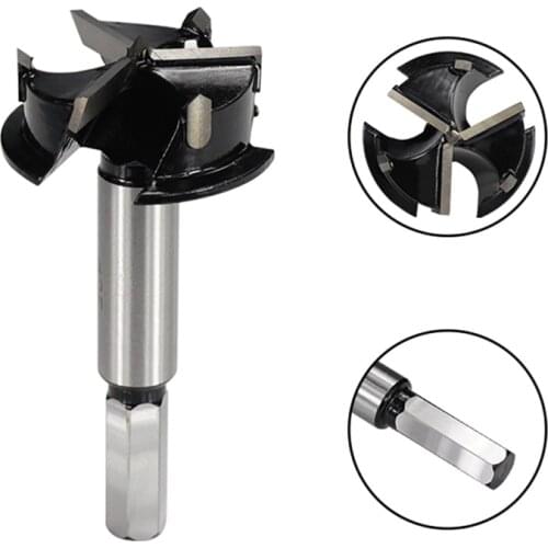 Forstner Drill Bit 35mm 3 Flutes Carbide Tip Wood Auger Cutter Woodworking Hole Saw Cutter For Power Tools Drill Bits